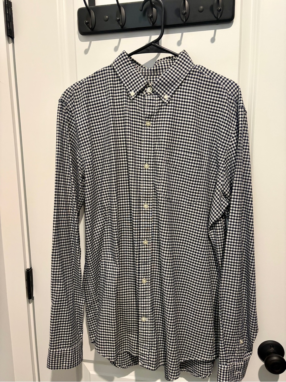 GAP Black and White Gingham Button-Down Shirt